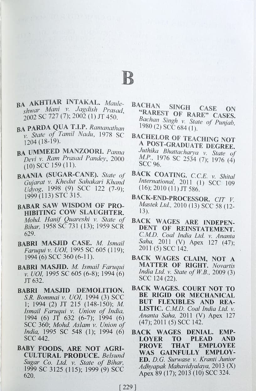 Supreme Court legal reference book showing judicial terms and citations
