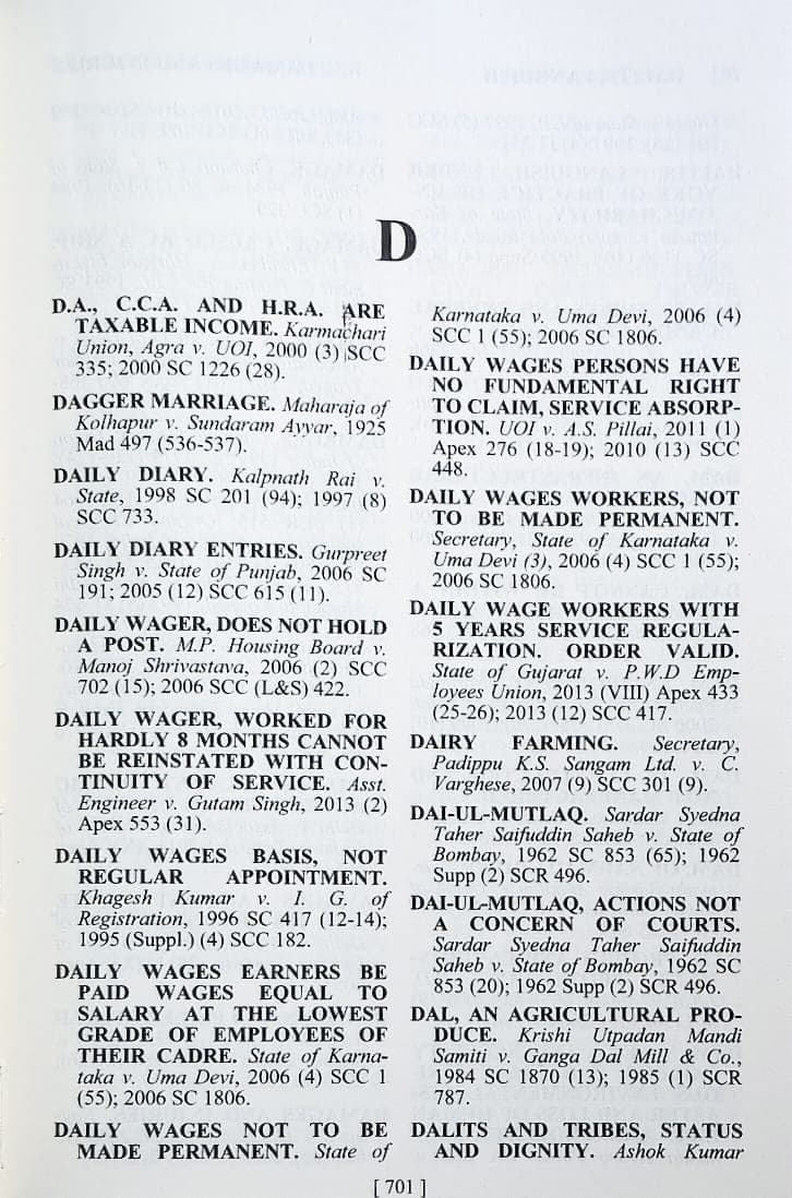Supreme Court legal reference book showing judicial terms and citations
